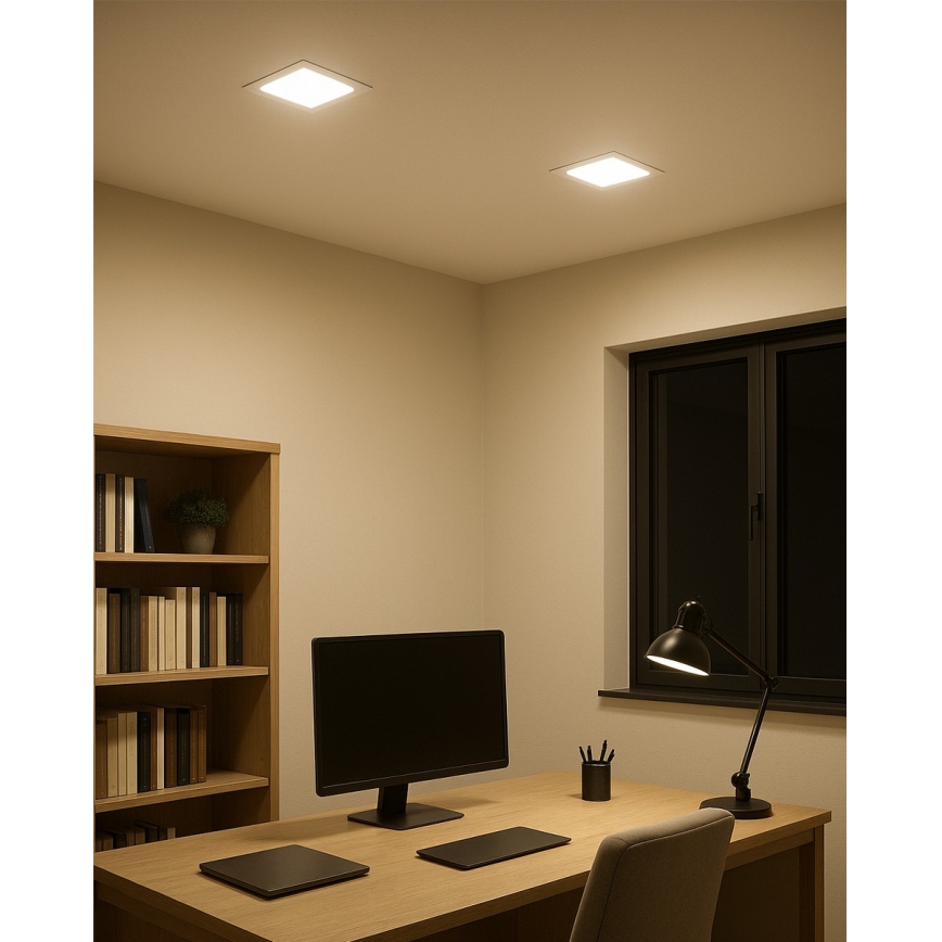 Spot encastrable SQUARE LED/15W/230V 4200K 18,8x18,8 cm blanc