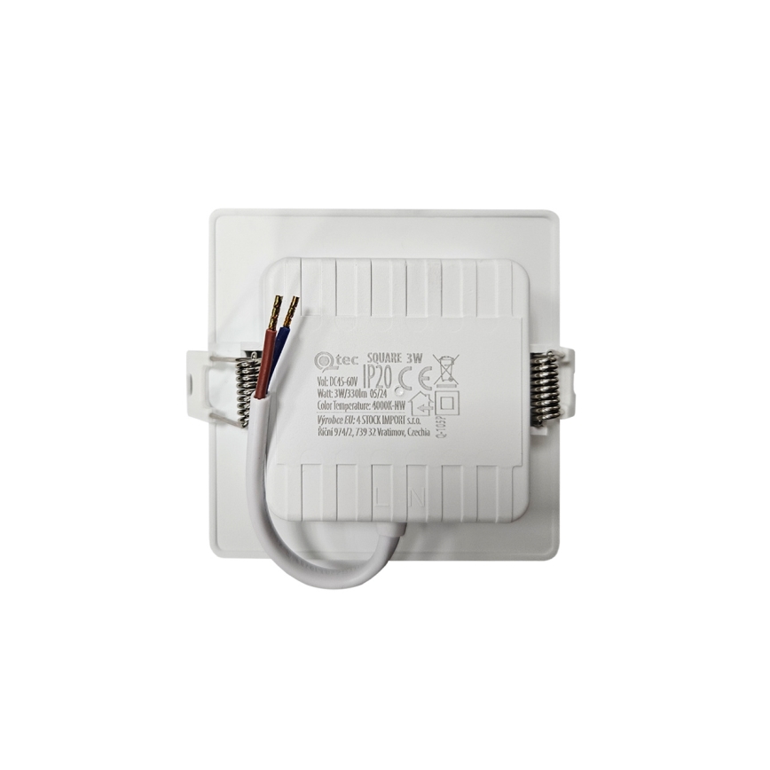 Spot encastrable SQUARE LED/3W/230V 4000K 9x9 cm blanc
