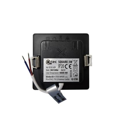 Spot encastrable SQUARE LED/3W/230V 4000K 9x9 cm noir