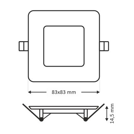 Spot encastrable SQUARE LED/3W/230V 4200K 8,3x8,3 cm blanc