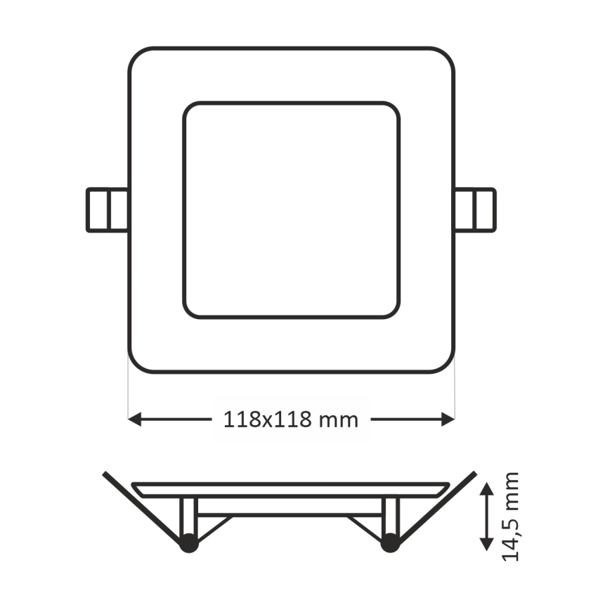 Spot encastrable SQUARE LED/6W/230V 4200K 11,8x11,8 cm blanc