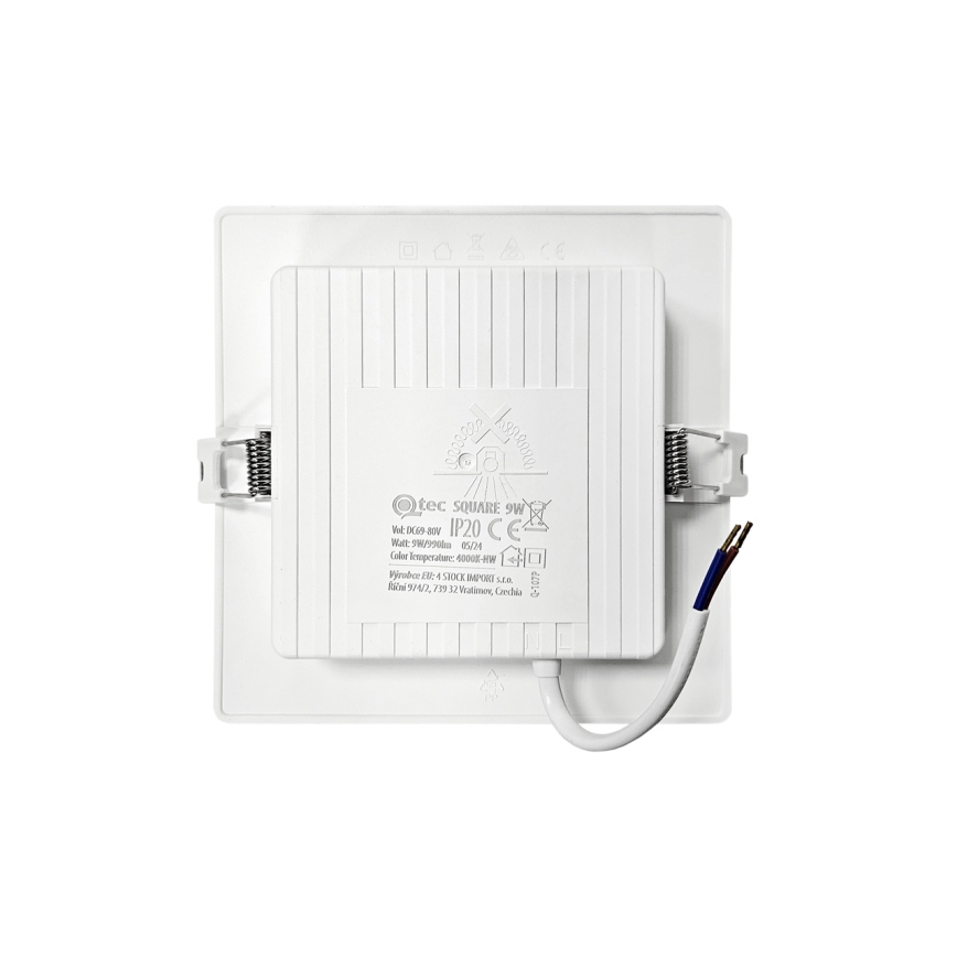 Spot encastrable SQUARE LED/9W/230V 4000K 14,5x14,5 cm blanc