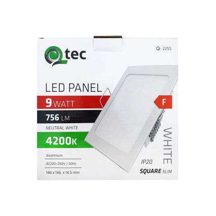 Spot encastrable SQUARE LED/9W/230V 4200K 14,6x14,6 cm blanc