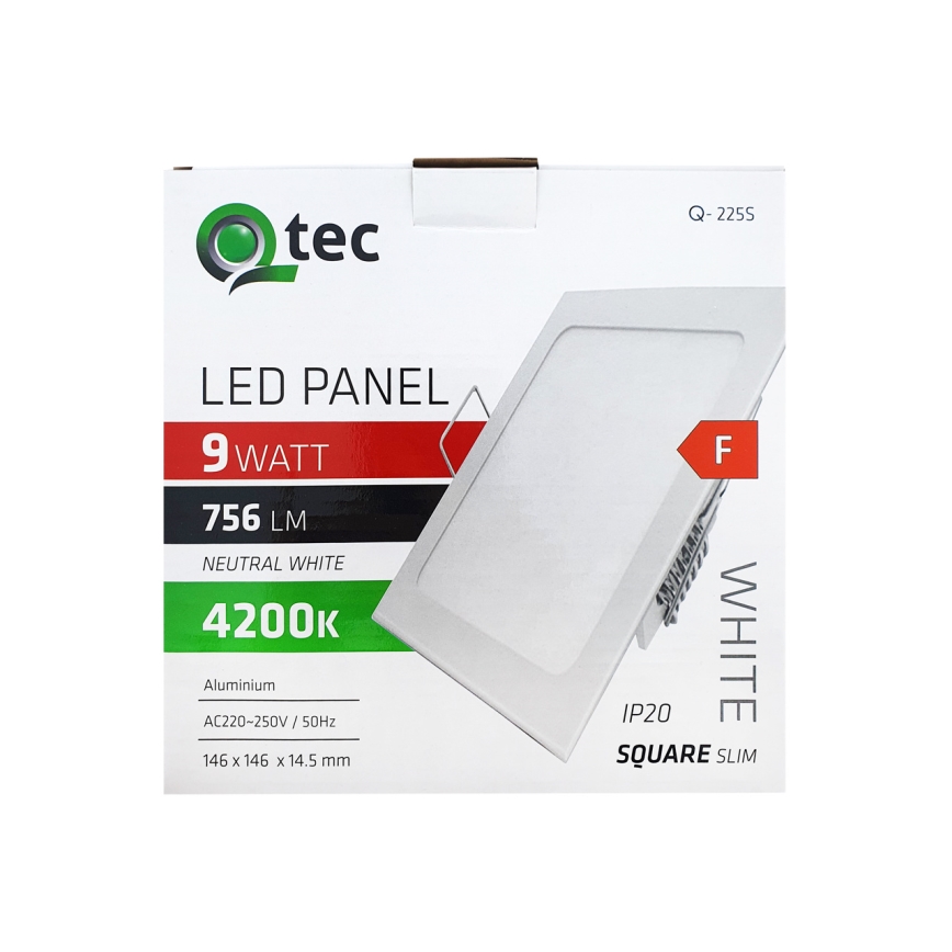 Spot encastrable SQUARE LED/9W/230V 4200K 14,6x14,6 cm blanc