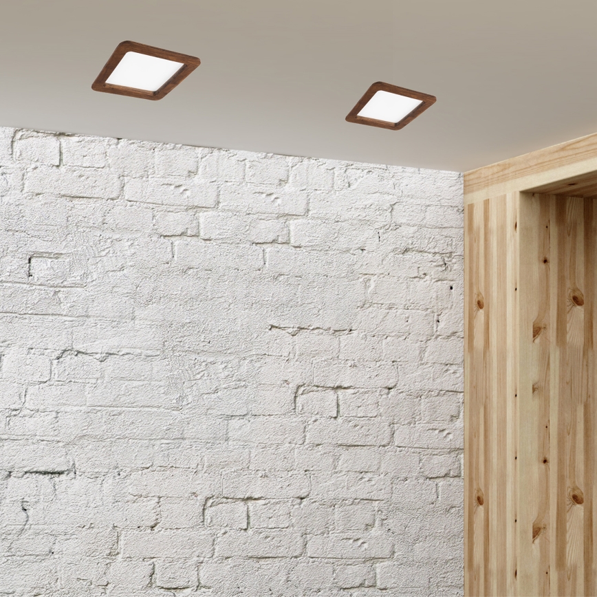 Spot encastrable WOODY SPOT LED/17W/230V 3000K cerise 18,5x18,5 cm