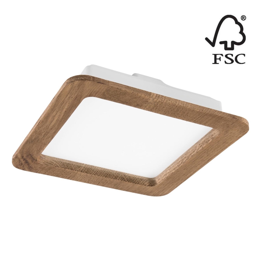 Spot encastrable WOODY SPOT LED/17W/230V 3000K noyer 18,5x18,5 cm