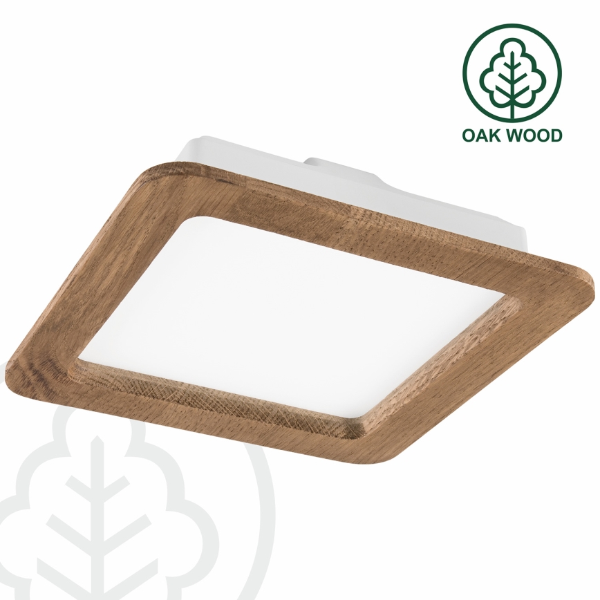 Spot encastrable WOODY SPOT LED/17W/230V 3000K noyer 18,5x18,5 cm