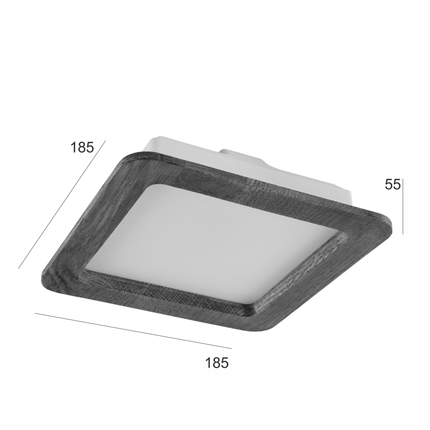 Spot encastrable WOODY SPOT LED/17W/230V 3000K noyer 18,5x18,5 cm