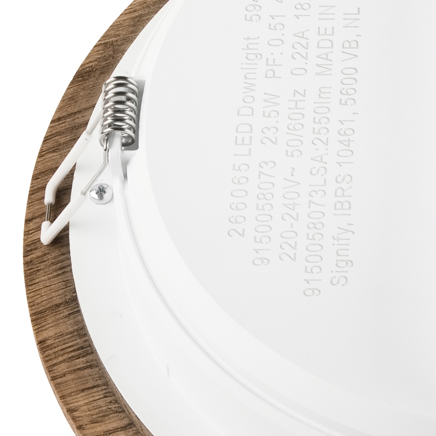 Spot encastrable WOODY SPOT LED/23,5W/230V 4000K noyer ø 23,5 cm