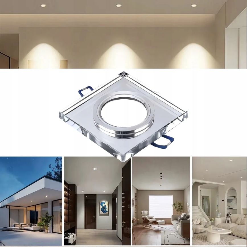 Spot encastré 1xGU10/MR16/10W/230V 9x9 cm chrome brillant