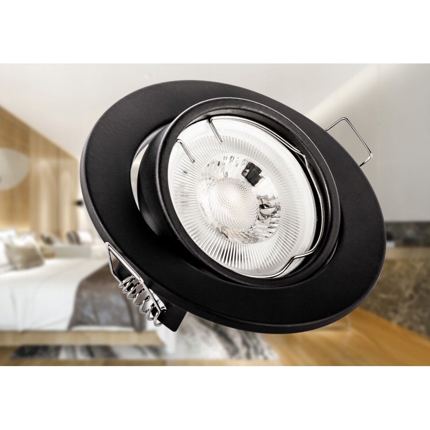 Spot encastré 1xGU10/MR16/10W/230V diam. 9 cm noir
