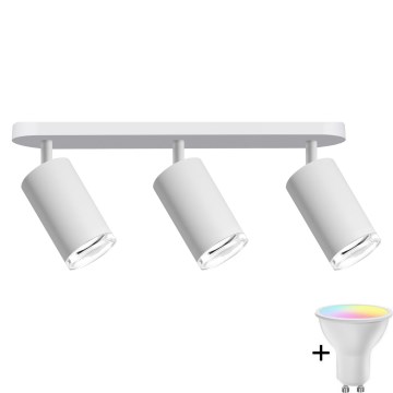 Spot encastré de salle de bain à gradation LED RGBW TURYN 3xGU10/6,5W/230V 2700-6500K Wi-Fi IP44 blanc