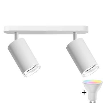 Spot encastré de salle de bain dimmable LED RGBW TURYN 2xGU10/6,5W/230V 2700-6500K Wi-Fi IP44 blanc
