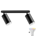 Spot encastré de salle de bain dimmable LED RGBW TURYN 2xGU10/6,5W/230V 2700-6500K Wi-Fi IP44 noir