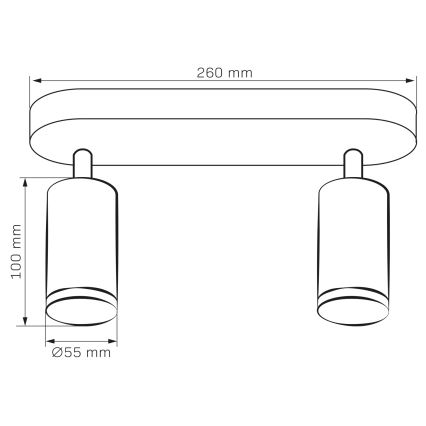 Spot encastré de salle de bain dimmable LED RGBW TURYN 2xGU10/6,5W/230V 2700-6500K Wi-Fi IP44 blanc