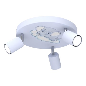 Spot enfant FUN 3xGU10/8W/230V bleu/éléphant