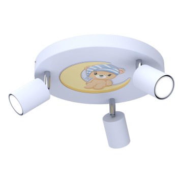 Spot enfant FUN 3xGU10/8W/230V bleu/ourson