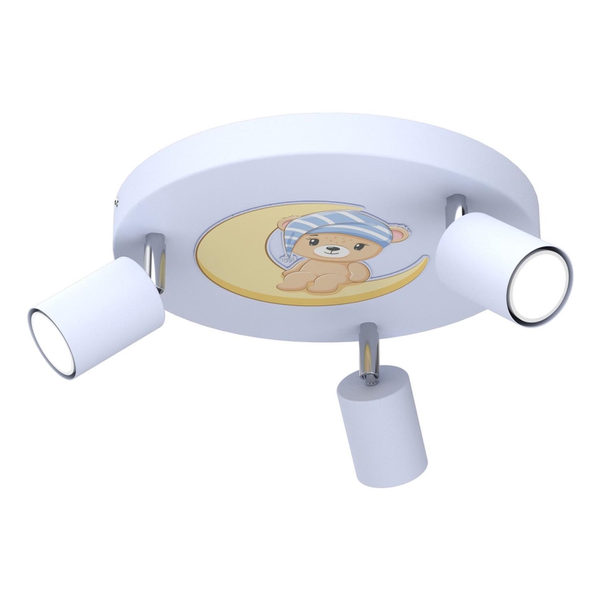 Spot enfant FUN 3xGU10/8W/230V bleu/ourson