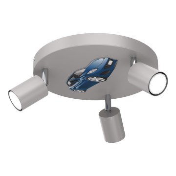 Spot enfant FUN 3xGU10/8W/230V gris/voiture