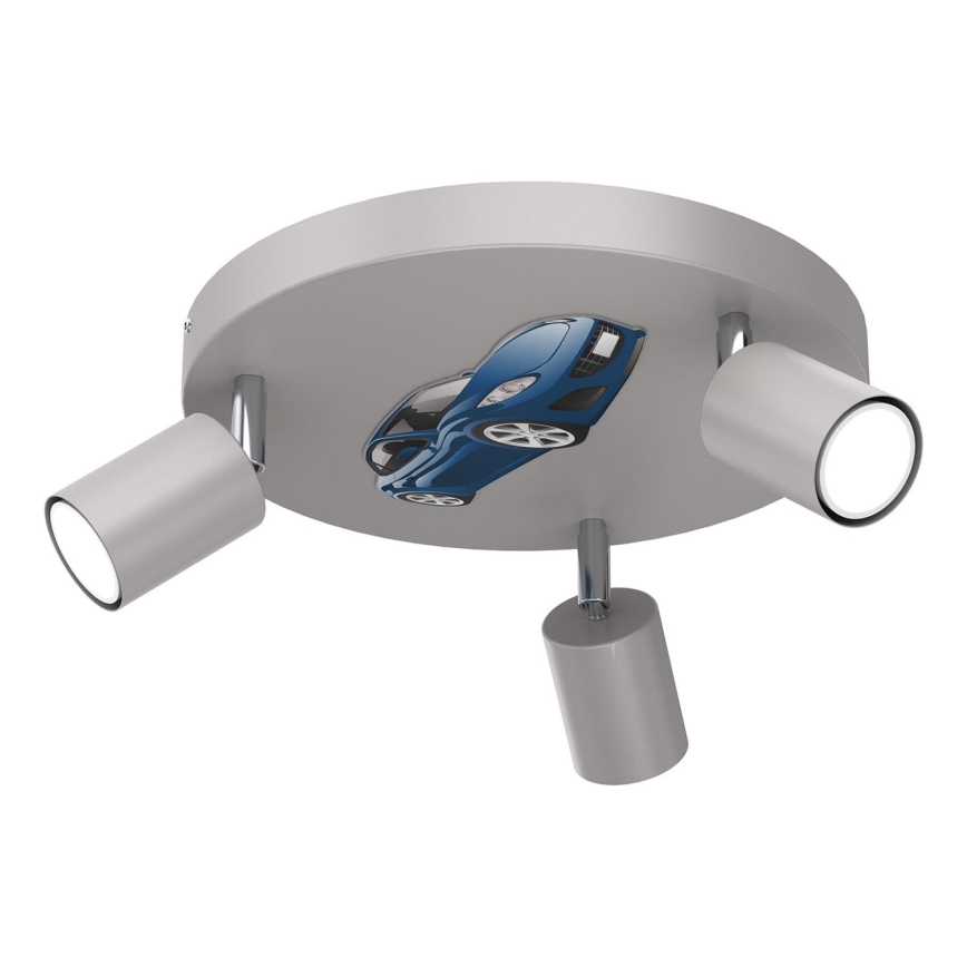 Spot enfant FUN 3xGU10/8W/230V gris/voiture
