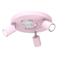 Spot enfant FUN 3xGU10/8W/230V rose/chat