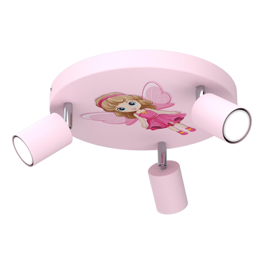 Spot enfant FUN 3xGU10/8W/230V rose/Fée