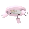 Spot enfant FUN 3xGU10/8W/230V rose/mouton