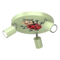 Spot enfant FUN 3xGU10/8W/230V vert/coccinelle