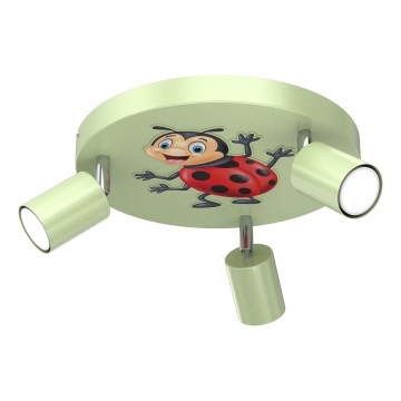 Spot enfant FUN 3xGU10/8W/230V vert/coccinelle