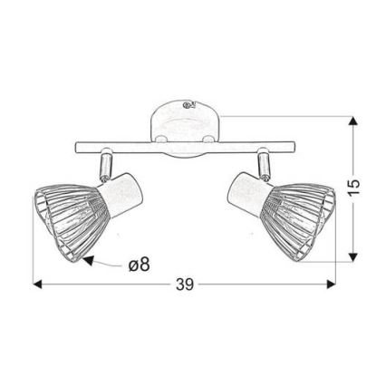 Spot FLY 2xE14/40W/230V