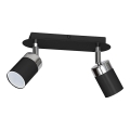 Spot JOKER 2xGU10/25W/230V noir/chrome brillant