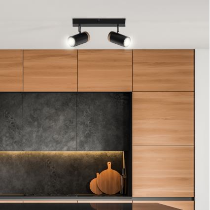 Spot LAGOS 2xGU10/15W/230V noir/marron