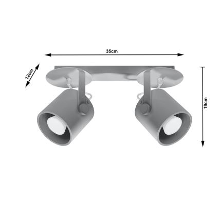 Spot LAROSA 2 2xGU10/40W/230V gris