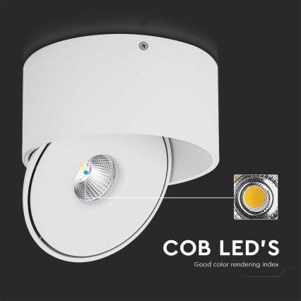 Spot LED/20W/230V 3000/4000/6400K CRI 90 blanc