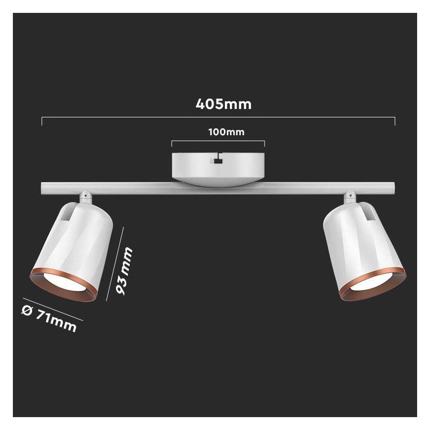 Spot LED 2xLED/5W/230V 3000K blanc