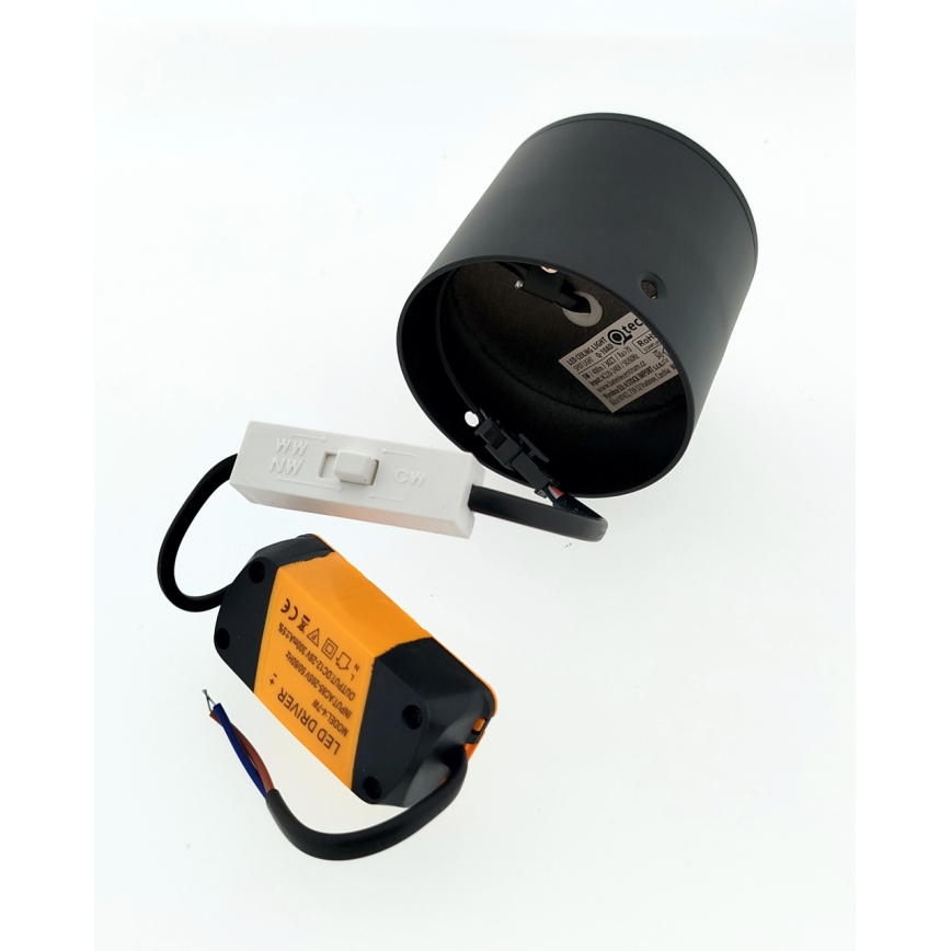 Spot LED/5W/230V 3000/4000/6400K Ø 7,5 cm noir