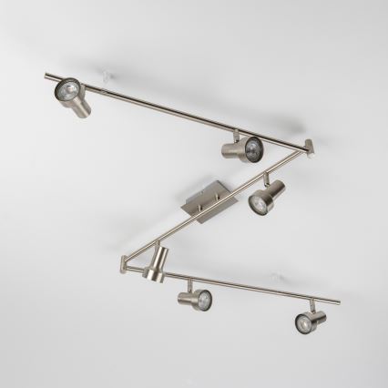 Spot LED 6x GU10 / 4,7 W / 230 V, finition chrome mat