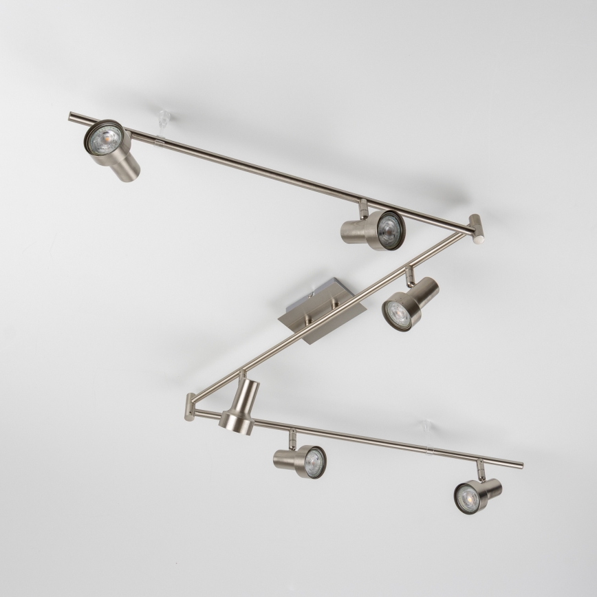 Spot LED 6x GU10 / 4,7 W / 230 V, finition chrome mat