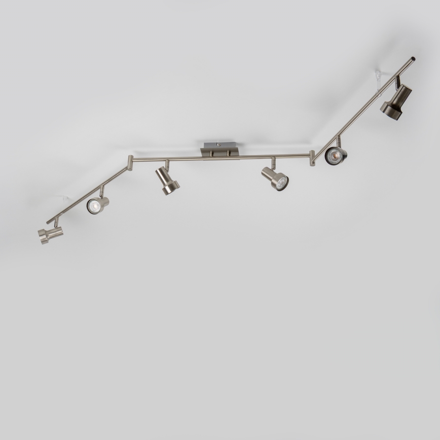 Spot LED 6x GU10 / 4,7 W / 230 V, finition chrome mat