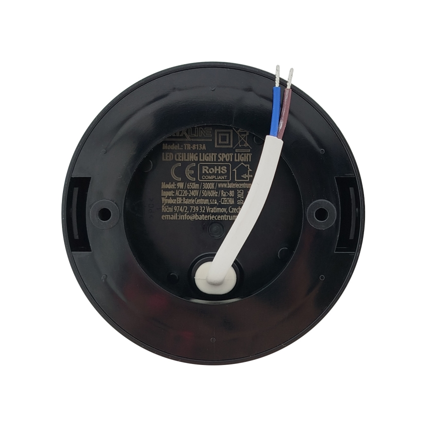 Spot LED/9W/230V diam. 9 cm noir