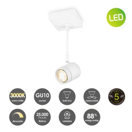 Spot LED à intensité variable MANU 1xGU10/5,8W/230V blanc