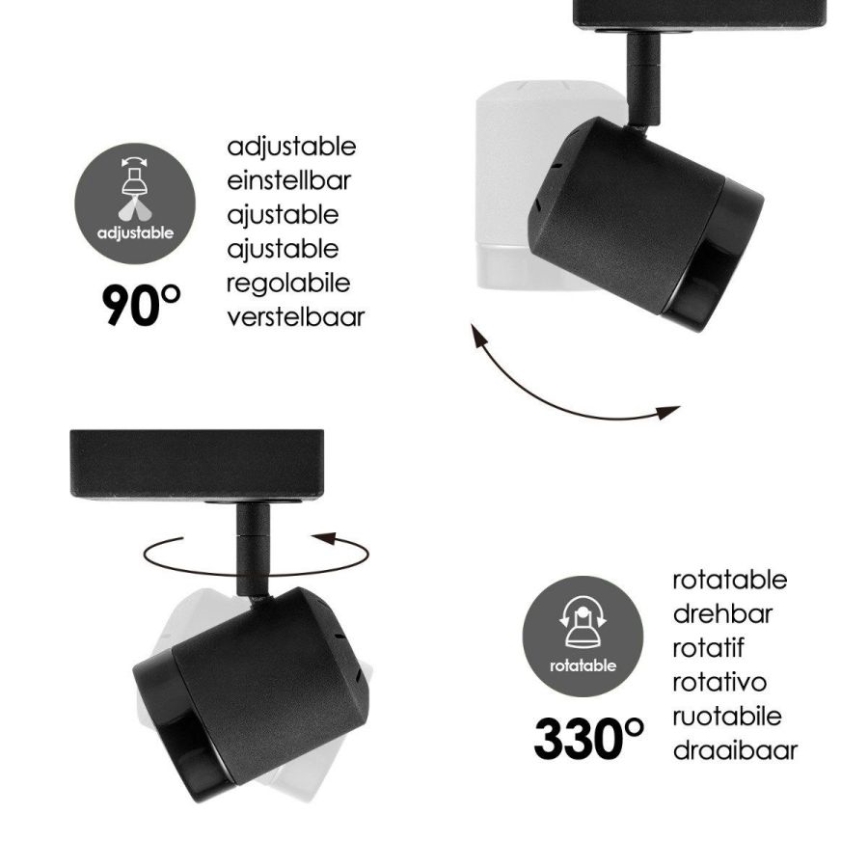Spot LED à intensité variable MANU 1xGU10/5,8W/230V noir
