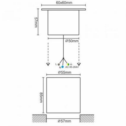 Spot LED encastrable dans le sol extérieur LED/4W/85-264V IP67 2800K