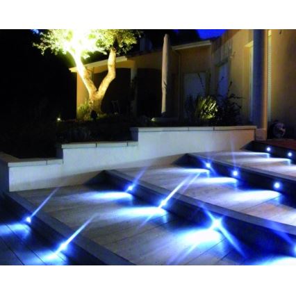 Spot LED encastrable extérieur EASY CONNECT 1xGU10/2W/230V bleu IP67 arrondi