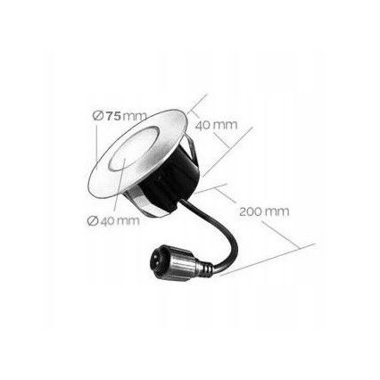 Spot LED encastrable extérieur EASY CONNECT 1xGU10/2W/230V bleu IP67 arrondi