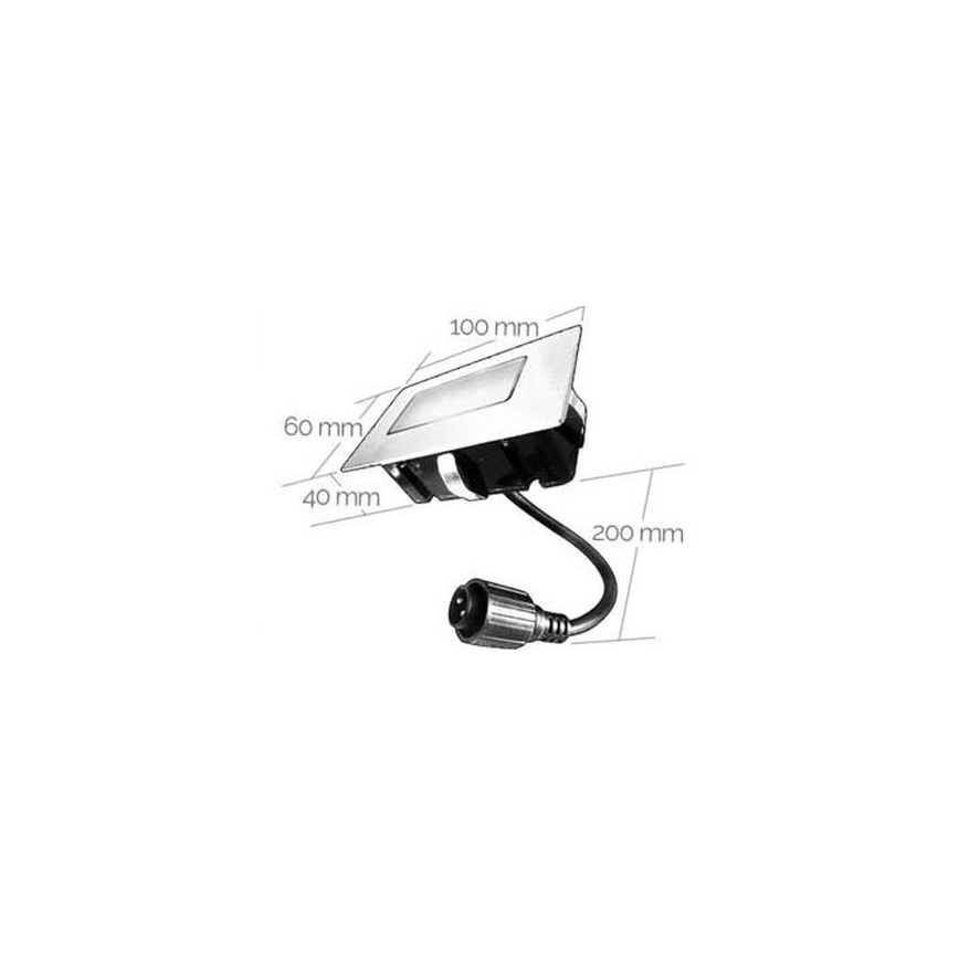 Spot LED encastrable extérieur EASY CONNECT LED/2W/230V 3000K IP67 rectangulaire