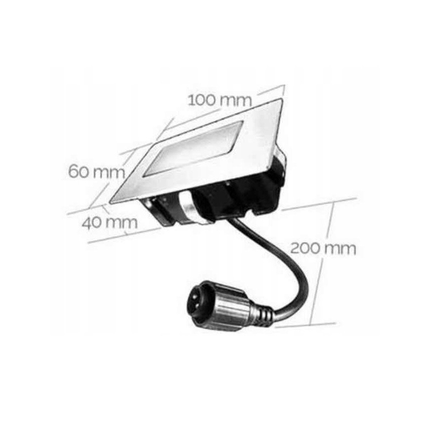 Spot LED encastrable extérieur EASY CONNECT LED/2W/230V bleu IP67 rectangulaire