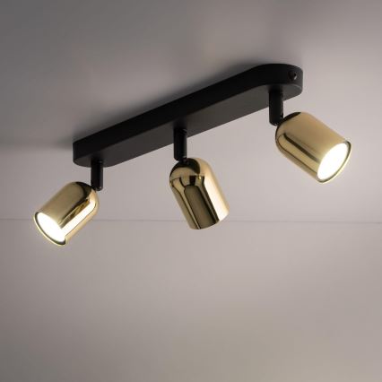 Spot LED encastrable RGBW dimmable TOP 3xGU10/6,5W/230V 2700-6500K noir/doré