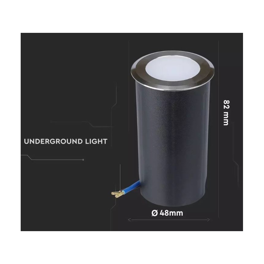 Spot LED extérieur à encastrer 1xLED/1W/12V IP67