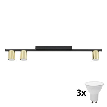 Spot LED LOGAN 3xGU10/10W/230V noir/doré